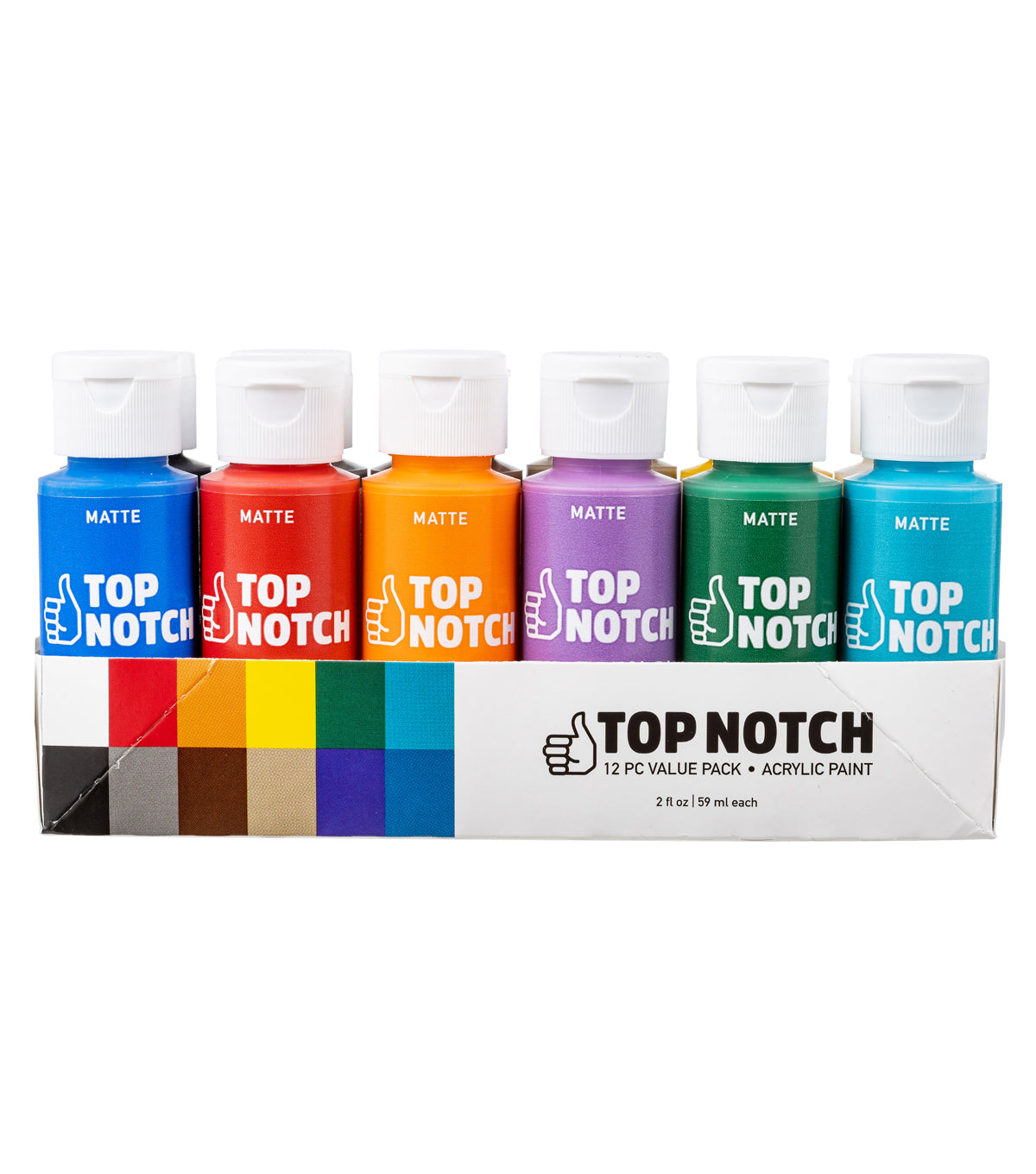 Top Notch 2oz Satin Acrylic Craft Paint - White - Craft Paint - Art Supplies & Painting