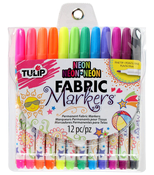 Tulip Fabric Markers Neon 12 Pack