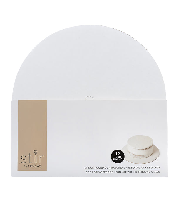 STIR Everyday 8 pk 12in Round Corrugated Cardboard Cake Boards