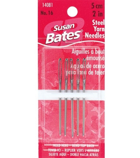 Susan Bates Steel Yarn Needles Size 16, 2"