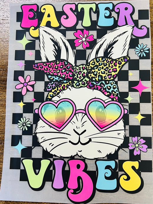 Easter Vibes Bunny with heart glasses