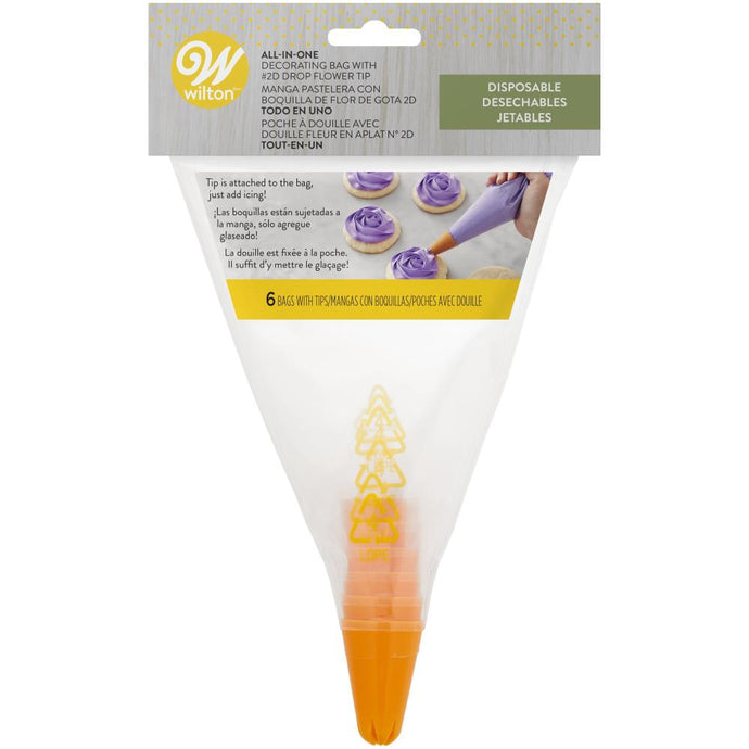 Wilton All-In-One Decorating Bag With Drop Flower Tip