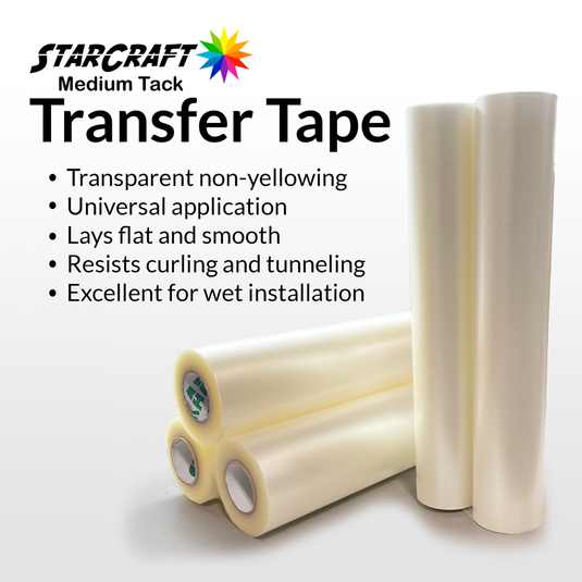StarCraft Medium Tack Transfer Tape - Clear 12" x 30'