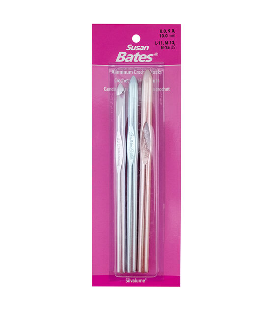 Susan Bates 3 pk Silvalume Crochet Hooks